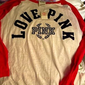 “Pink” white/red shirt